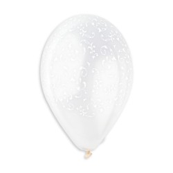 Palloncino 12 " Filigree Trasp Bianca 100pz