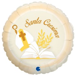 PALLONCINO 18  MYLAR SANTA CRESIMA