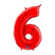 PALLONCINO 14 MYLAR NUMERO  6 ROSSO