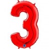 PALLONCINO 14 MYLAR NUMERO 3 ROSSO