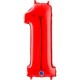 PALLONCINO 14 MYLAR NUMERO  1 ROSSO