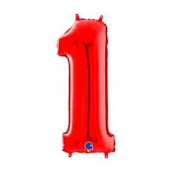 Palloncino 14" Mylar Numero  1 Rosso