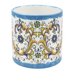 Cilindro Ceramica Maiolica Blu H160d150