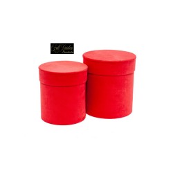 Set 2 Scatole Velluto Tonde Red