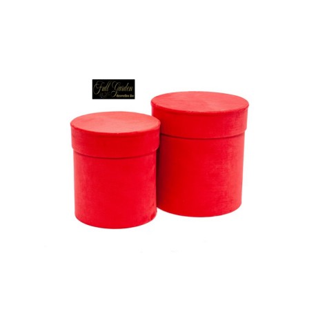 SET 2 SCATOLE VELLUTO TONDE RED