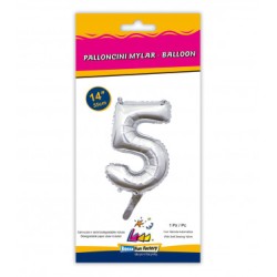 MYLAR ARGENTO N.5  14-35CM CON VALVOLA