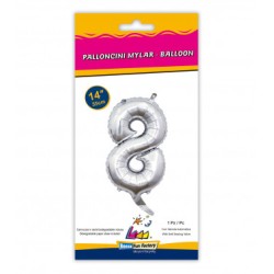 MYLAR ARGENTO N.8 14-35CM CON VALVOLA