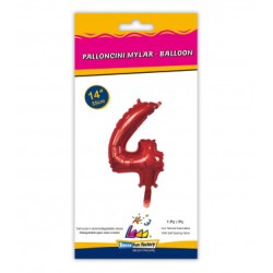 Mylar Rosso N.4 14"-35cm Con Valvola