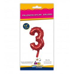 Mylar Rosso N.3 14"-35cm Con Valvola