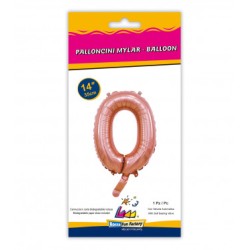 MYLAR ROSA GOLD  N.0 14-35CM CON VALVOLA