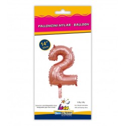 MYLAR ROSA GOLD  N.2  14-35CM CON VALVOLA