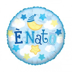 Mylar Tondo Trasparente "e' Nato" 24"