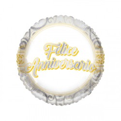 Mylar Tondo Felice Anniversario 18"