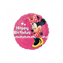 Mylar Minnie Happy Birthday Tondo 18"