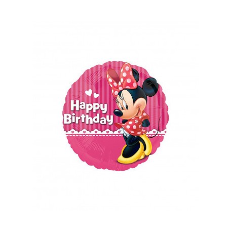 MYLAR MINNIE HAPPY BIRTHDAY TONDO 18