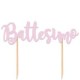 CAKE TOPPER SAGOMATO BATTESIMO ROSA 1PZ