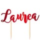 CAKE TOPPER SAGOMATO LAUREA ROSSO METAL