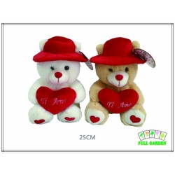 Peluche Orso Con Cappello E Cuore 25cm