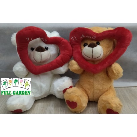 PELUCHE ORSO CON CUORE CM25