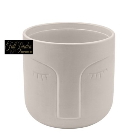 VASO CON VISO CASPO CERAMICA BIANCO H.12,5X12,5D