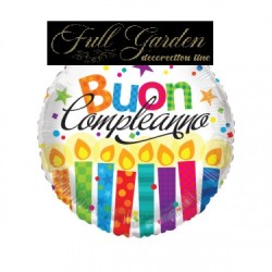 PALLONCINO 18 MYLAR BUON COMPLEANNO TONDO CM46