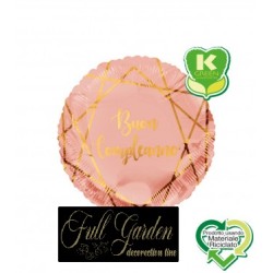 PALLONCINO 18 MYLAR  BUON COMPLEANNO ROSA GOLD