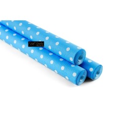 28TOVAGLIE ROTOLO 1.18X5 GROFFATE POIS BLU CARAIBI