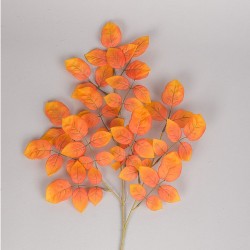 Ramo Foglie Rosa 65 Cm - Orange Or/c