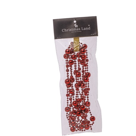 COLLANA PERLE PLASTICA RED MT.2.7 MM.14