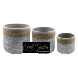 SET 3 VASI ORCHIDEA CEMENTO CORDA  GRANDEH255X265