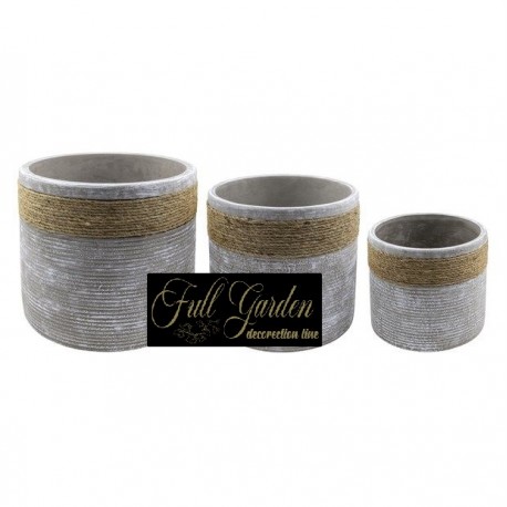 SET 3 VASI ORCHIDEA CEMENTO CORDA  GRANDEH255X265