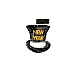 Mylar Happy New Year Cappello A Cilindro 24" 26cm