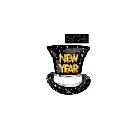 MYLAR HAPPY NEW YEAR CAPPELLO A CILINDRO 24 26CM