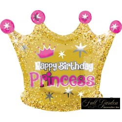 Palloncino 20" Happy Birthday Princess Super Shape