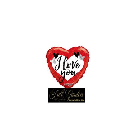 MYLAR CUORE  I  LOVE YOU ROSSO E BIANCO  18