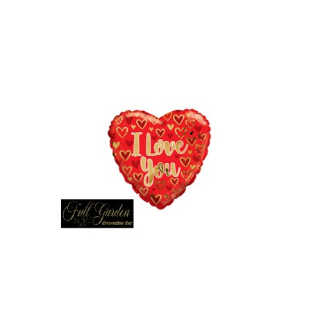 MYLAR CUORE  I  LOVE YOU ROSSO E ORO  18