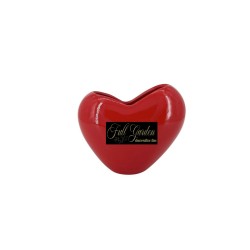 VASO  CERAMICA ROSSO A CUORE14X5X7.8