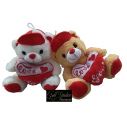 Peluche Orso Con Cappello E Cuore Love 25 Cm