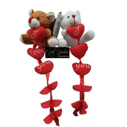 Peluche Orso 9 Cm Cuori Pendenti 2pz