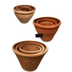 Set 3 Vasi Terracotta H.cm.28 Ø Cm.38