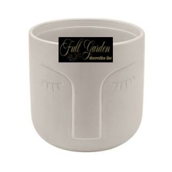 Vaso Con Viso Caspo' Ceramica Tortora H.12,5x12,5d