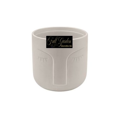 VASO CON VISO CASPO CERAMICA TORTORA H.12,5X12,5D