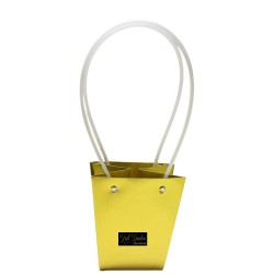 BORSA X 10 PLASTICA ORO LUCIDA C/MANICO  TRAPEZIO1