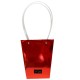 BORSA X 10 PLASTICA ROSSO LUCIDAO C/MANICO  TRAPEZ