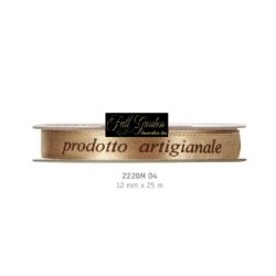 Nastro Doppio Raso Prod.artigianale Mm12x25mt Gold