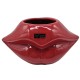 Vaso Ceramica Lucida Labbra Pop Rosse Cm 21x12 H11