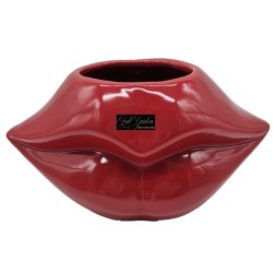 VASO CERAMICA LUCIDA LABBRA POP ROSSE CM 21X12 H11