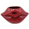 Vaso Ceramica Lucida Labbra Pop Rosse Cm 21x12 H11