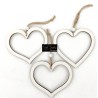 Cuori Legno Bianchi Da Appendere Dm 10  Pz 24