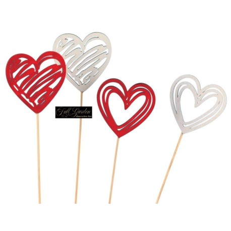 PICK  CUORE SPENNELLATO 2 COLORI CM 7 H40 PZ 12